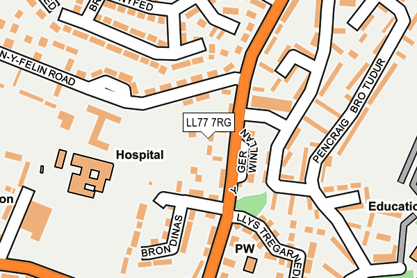 LL77 7RG map - OS OpenMap – Local (Ordnance Survey)