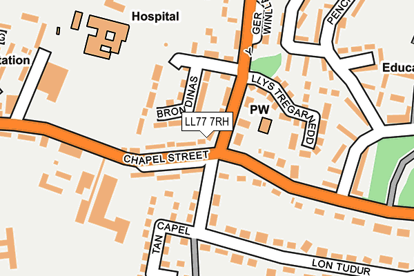 LL77 7RH map - OS OpenMap – Local (Ordnance Survey)