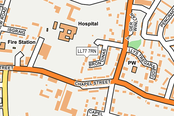 LL77 7RN map - OS OpenMap – Local (Ordnance Survey)