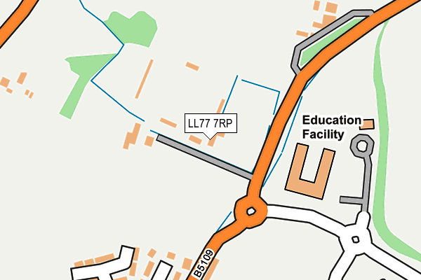 LL77 7RP map - OS OpenMap – Local (Ordnance Survey)