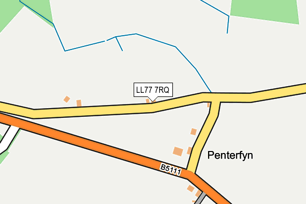 LL77 7RQ map - OS OpenMap – Local (Ordnance Survey)