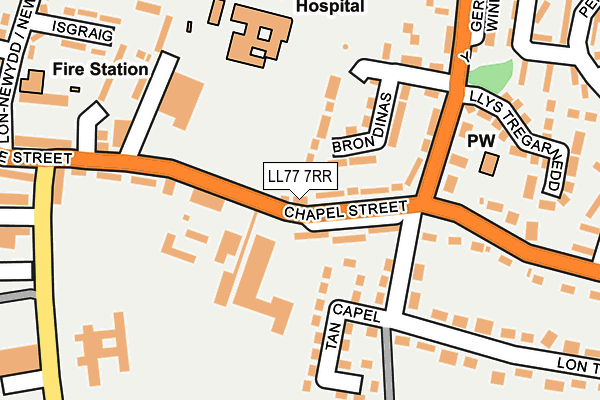 LL77 7RR map - OS OpenMap – Local (Ordnance Survey)