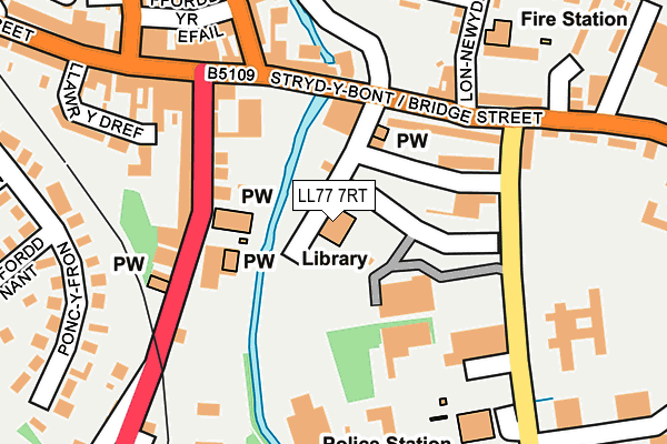 LL77 7RT map - OS OpenMap – Local (Ordnance Survey)