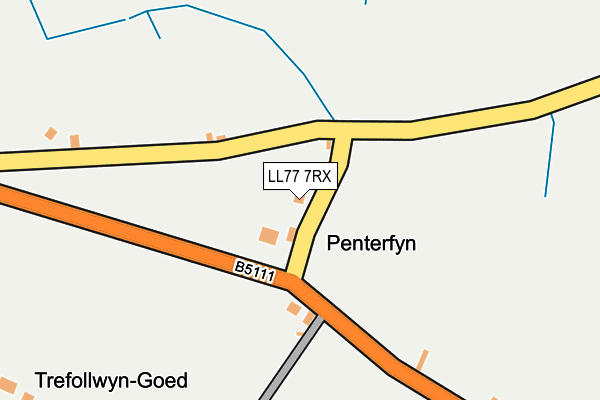 LL77 7RX map - OS OpenMap – Local (Ordnance Survey)