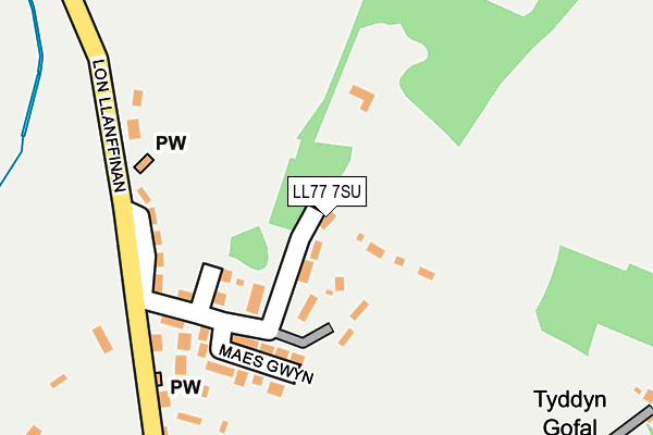 LL77 7SU map - OS OpenMap – Local (Ordnance Survey)