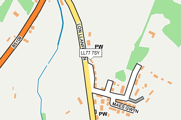 LL77 7SY map - OS OpenMap – Local (Ordnance Survey)