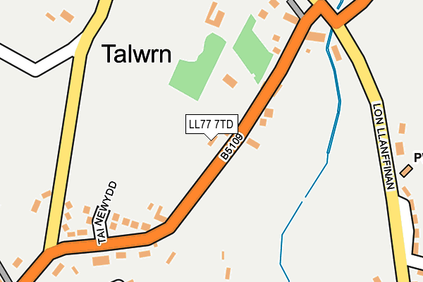 LL77 7TD map - OS OpenMap – Local (Ordnance Survey)