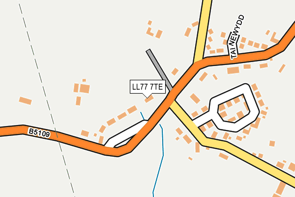 LL77 7TE map - OS OpenMap – Local (Ordnance Survey)