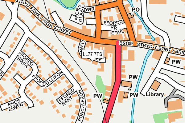 LL77 7TS map - OS OpenMap – Local (Ordnance Survey)