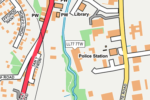 LL77 7TW map - OS OpenMap – Local (Ordnance Survey)