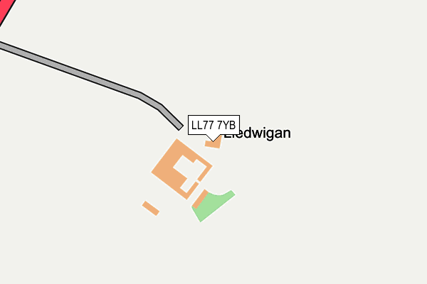 LL77 7YB map - OS OpenMap – Local (Ordnance Survey)