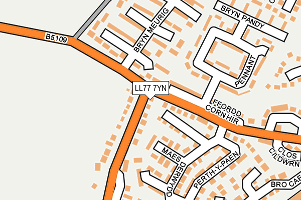 LL77 7YN map - OS OpenMap – Local (Ordnance Survey)