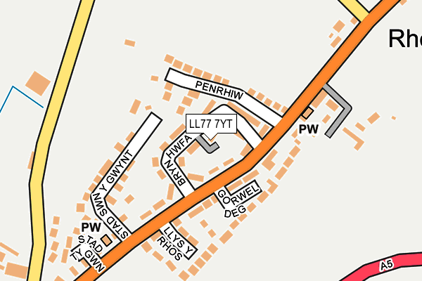 LL77 7YT map - OS OpenMap – Local (Ordnance Survey)