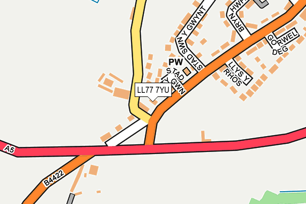 LL77 7YU map - OS OpenMap – Local (Ordnance Survey)