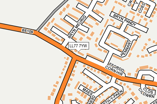 LL77 7YW map - OS OpenMap – Local (Ordnance Survey)