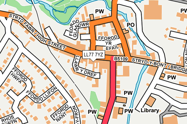 LL77 7YZ map - OS OpenMap – Local (Ordnance Survey)