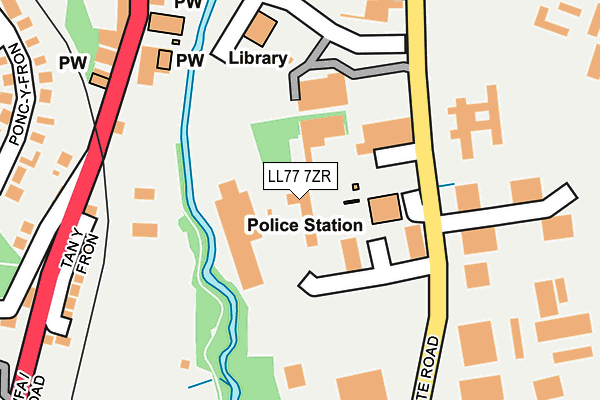 LL77 7ZR map - OS OpenMap – Local (Ordnance Survey)