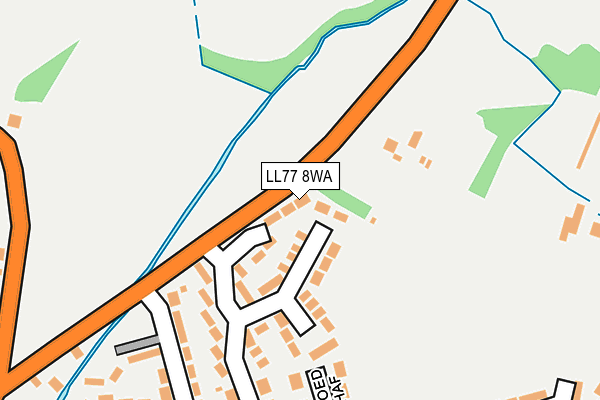 LL77 8WA map - OS OpenMap – Local (Ordnance Survey)