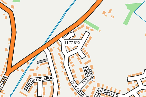 LL77 8YX map - OS OpenMap – Local (Ordnance Survey)