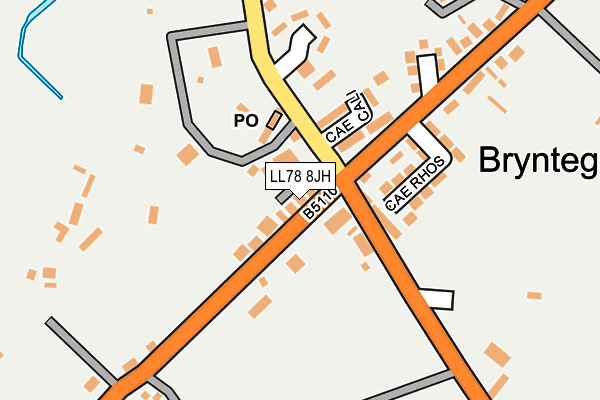 LL78 8JH map - OS OpenMap – Local (Ordnance Survey)