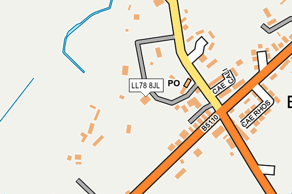 LL78 8JL map - OS OpenMap – Local (Ordnance Survey)