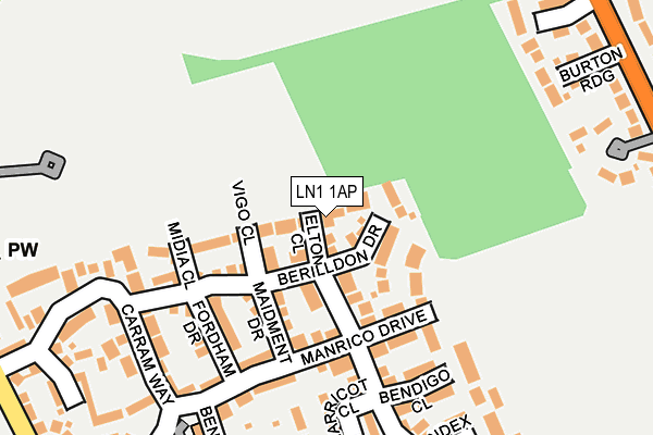 LN1 1AP map - OS OpenMap – Local (Ordnance Survey)