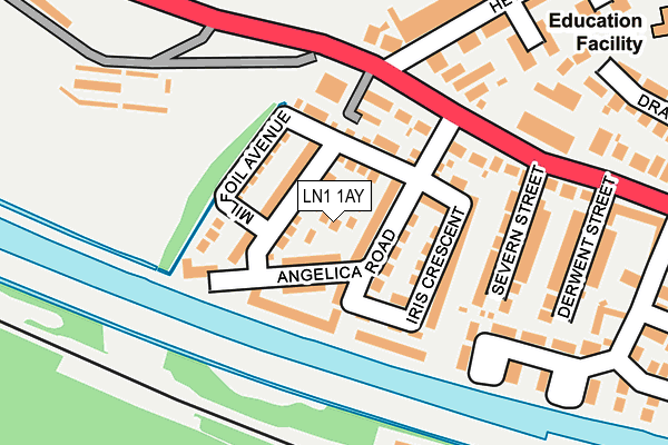 LN1 1AY map - OS OpenMap – Local (Ordnance Survey)