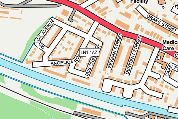 LN1 1AZ map - OS OpenMap – Local (Ordnance Survey)