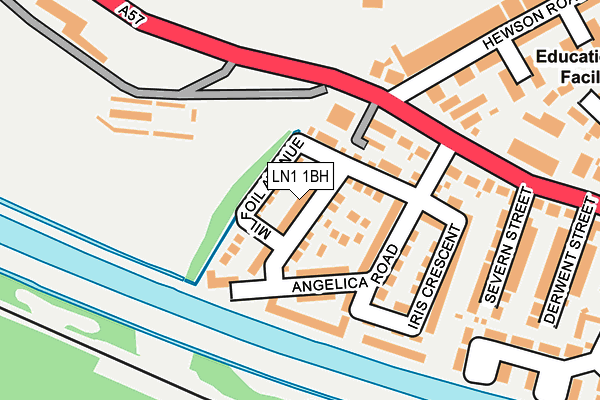 LN1 1BH map - OS OpenMap – Local (Ordnance Survey)