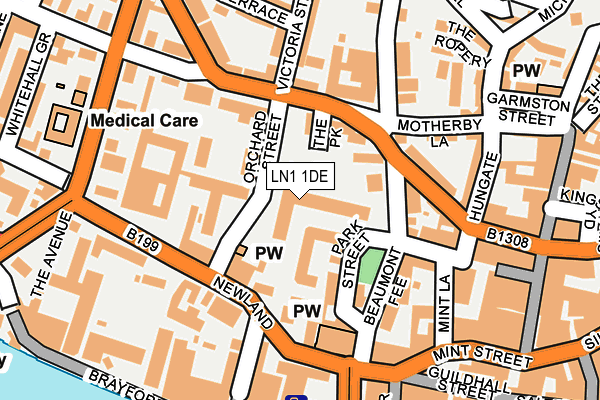 LN1 1DE map - OS OpenMap – Local (Ordnance Survey)