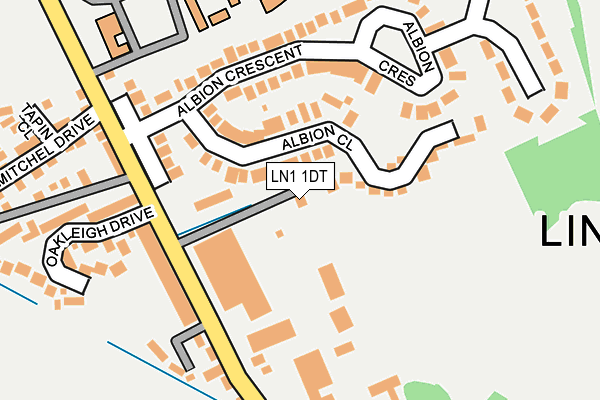 LN1 1DT map - OS OpenMap – Local (Ordnance Survey)