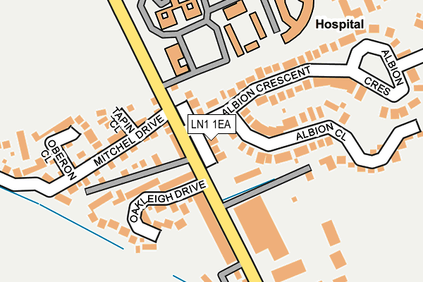 LN1 1EA map - OS OpenMap – Local (Ordnance Survey)