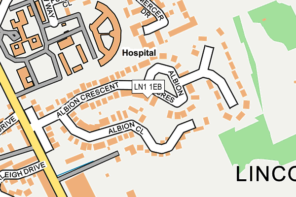 LN1 1EB map - OS OpenMap – Local (Ordnance Survey)