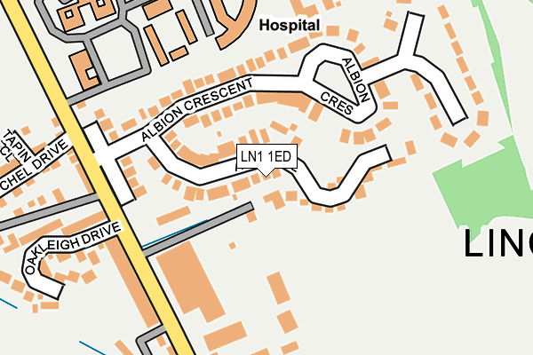 LN1 1ED map - OS OpenMap – Local (Ordnance Survey)