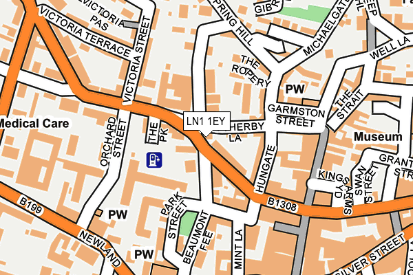 LN1 1EY map - OS OpenMap – Local (Ordnance Survey)