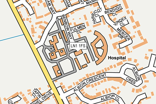 LN1 1FS map - OS OpenMap – Local (Ordnance Survey)