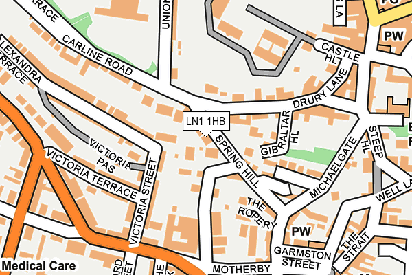 LN1 1HB map - OS OpenMap – Local (Ordnance Survey)
