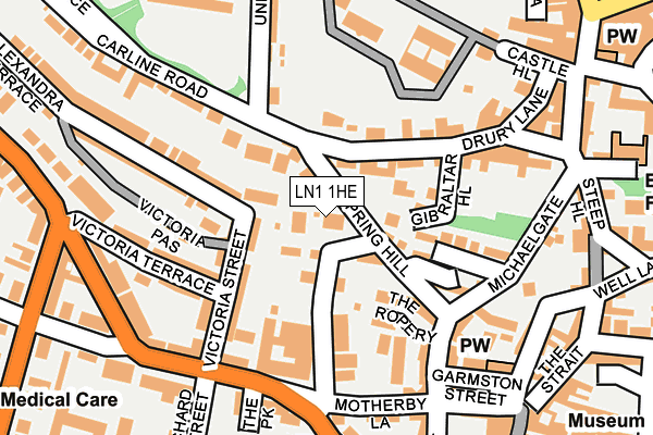 LN1 1HE map - OS OpenMap – Local (Ordnance Survey)