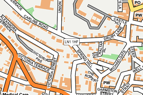 LN1 1HF map - OS OpenMap – Local (Ordnance Survey)