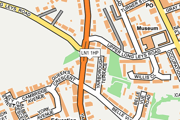 LN1 1HP map - OS OpenMap – Local (Ordnance Survey)