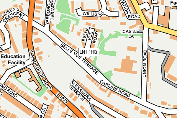 LN1 1HQ map - OS OpenMap – Local (Ordnance Survey)