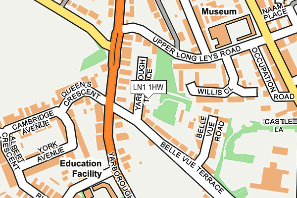 LN1 1HW map - OS OpenMap – Local (Ordnance Survey)