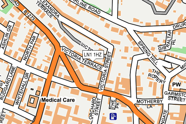 LN1 1HZ map - OS OpenMap – Local (Ordnance Survey)