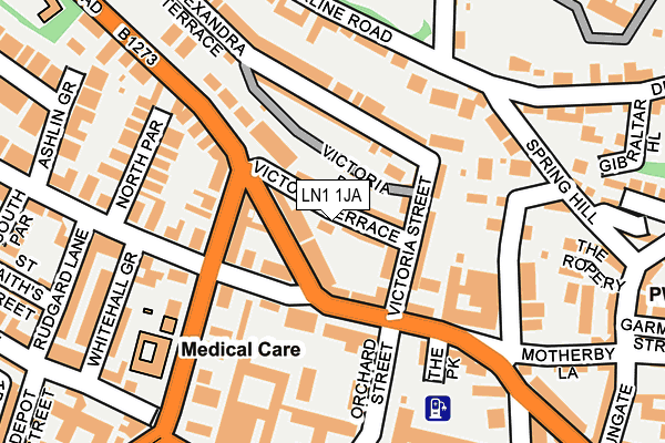 LN1 1JA map - OS OpenMap – Local (Ordnance Survey)