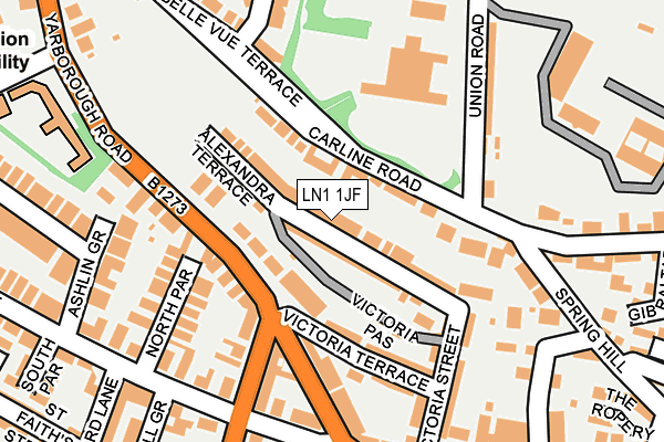 LN1 1JF map - OS OpenMap – Local (Ordnance Survey)