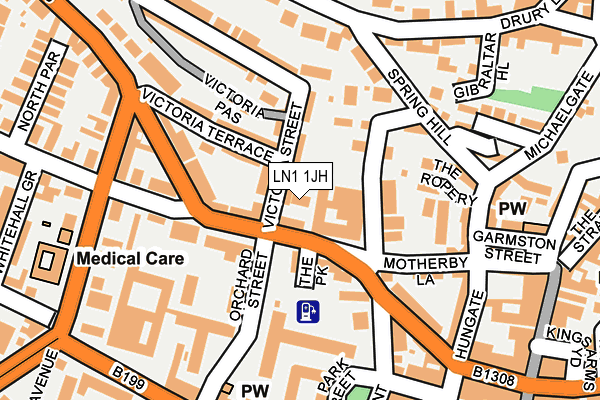 LN1 1JH map - OS OpenMap – Local (Ordnance Survey)