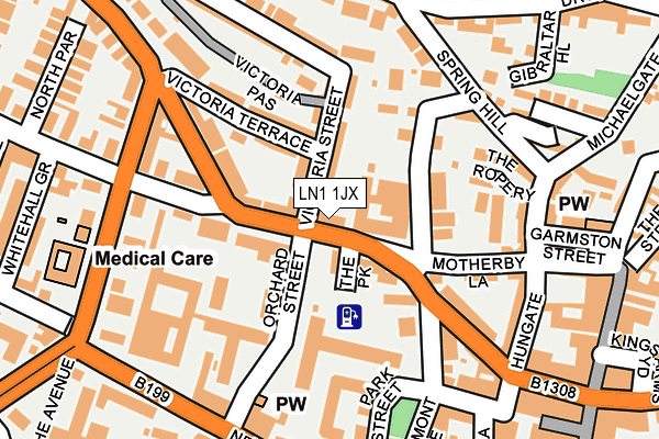 LN1 1JX map - OS OpenMap – Local (Ordnance Survey)