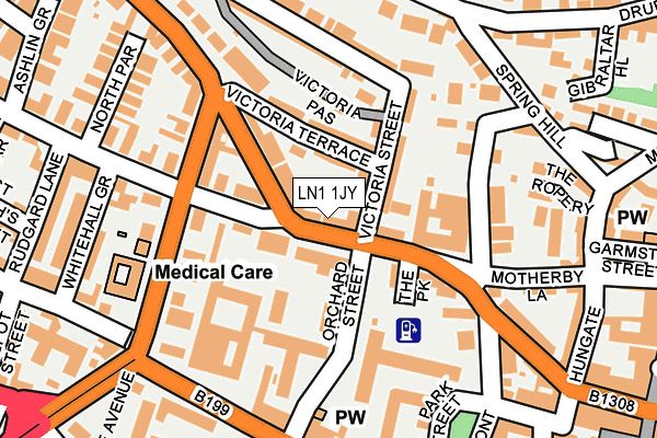 LN1 1JY map - OS OpenMap – Local (Ordnance Survey)