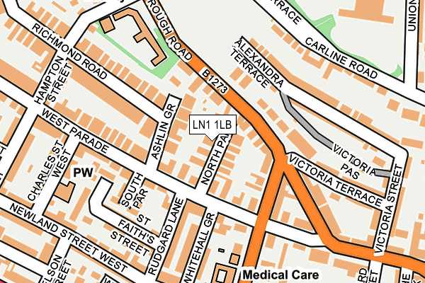 LN1 1LB map - OS OpenMap – Local (Ordnance Survey)