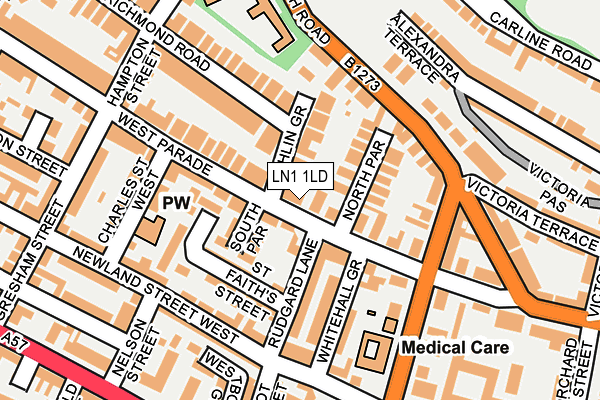 LN1 1LD map - OS OpenMap – Local (Ordnance Survey)